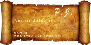 Paulin Jolán névjegykártya