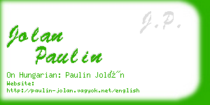 jolan paulin business card